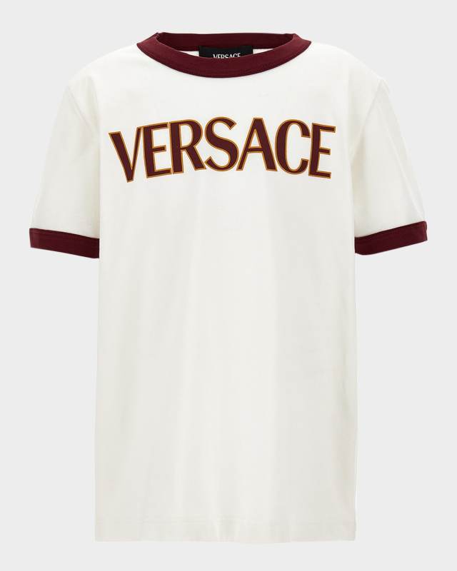 Boy's Bicolor Logo-Print T-Shirt, Size 6-14